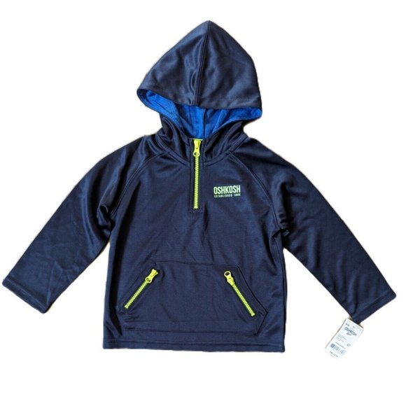 Oshkosh B'gosh Boy Activewear Jacket Hooded Track Jacket Full Zip Lightw… - Picture 3 of 6